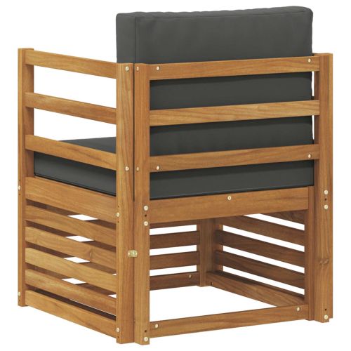 Външен диван Солидно акациево дърво и полиестер Натурално