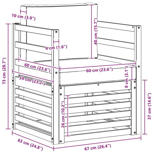 Външен диван Солидно акациево дърво и полиестер Натурално