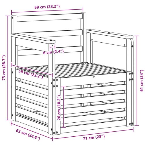 Външен диван Солидно акациево дърво Натурално