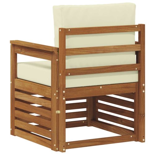 Външен диван Солидно акациево дърво и полиестер Натурално