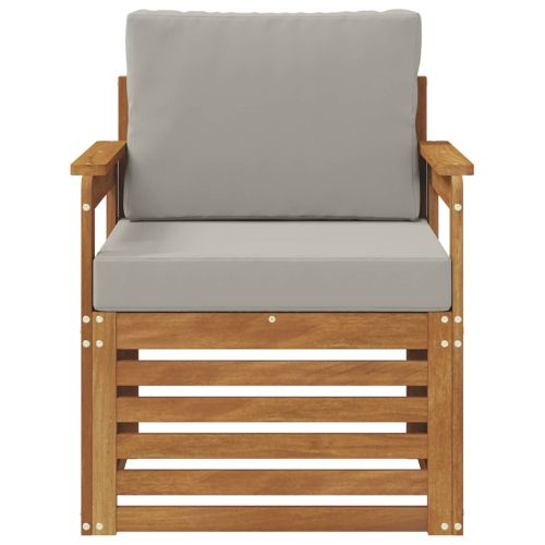 Външен диван Солидно акациево дърво и полиестер Натурално