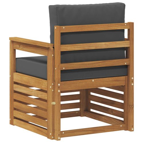 Външен диван Солидно акациево дърво и полиестер Натурално