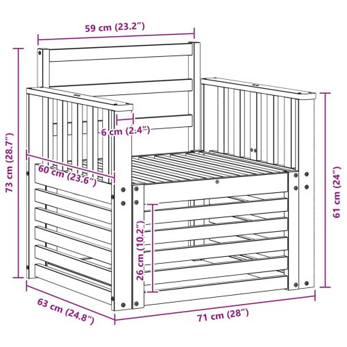 Външен диван Солидно акациево дърво Натурално