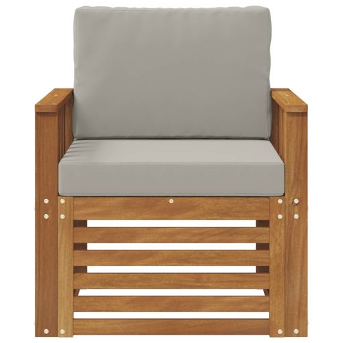 Външен диван Солидно акациево дърво и полиестер Натурално