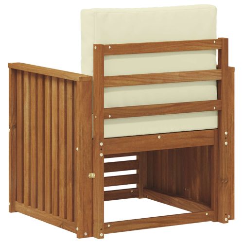 Външен диван Солидно акациево дърво и полиестер Натурално