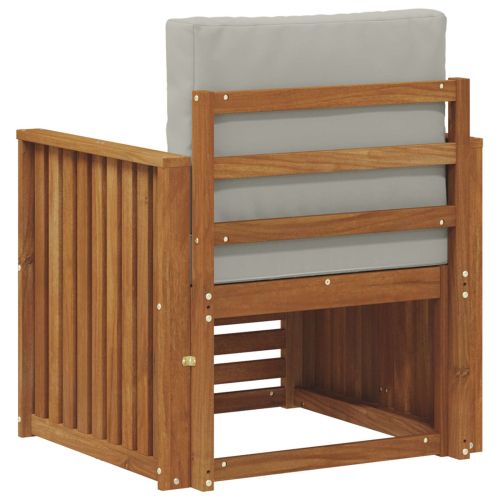 Външен диван Солидно акациево дърво и полиестер Натурално