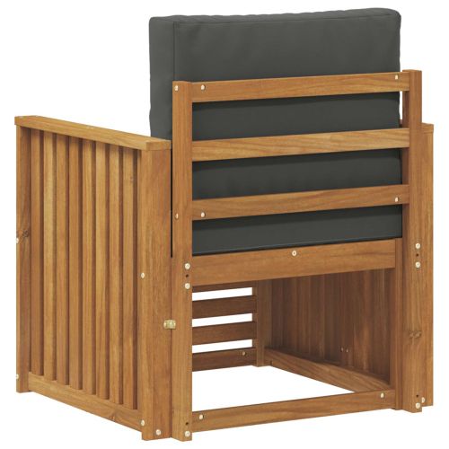 Външен диван Солидно акациево дърво и полиестер Натурално