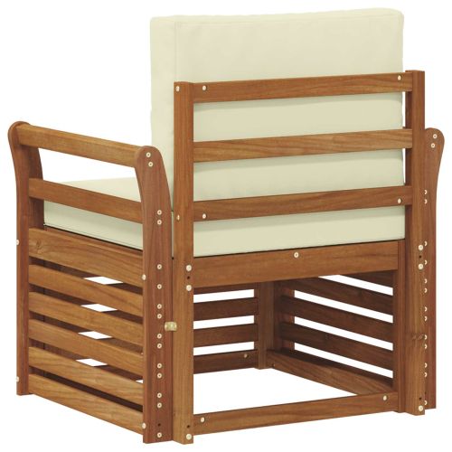 Външен диван Солидно акациево дърво и полиестер Натурално