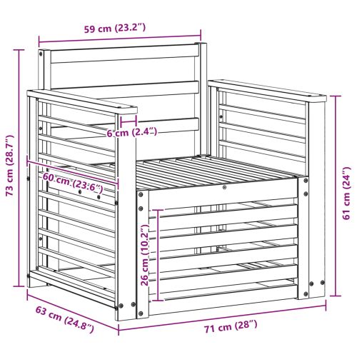 Външен диван Солидно акациево дърво Натурално