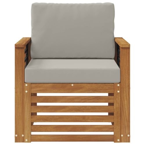 Външен диван Солидно акациево дърво и полиестер Натурално