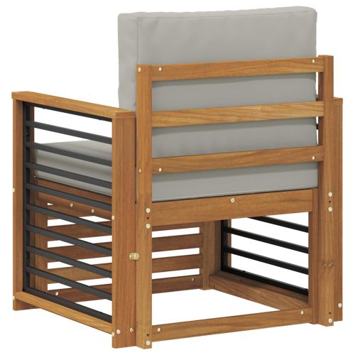 Външен диван Солидно акациево дърво и полиестер Натурално