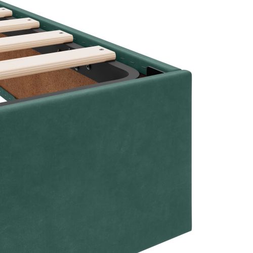 Отоманско легло със съхранение Тъмнозелено 90 x 190 cm Кадифе