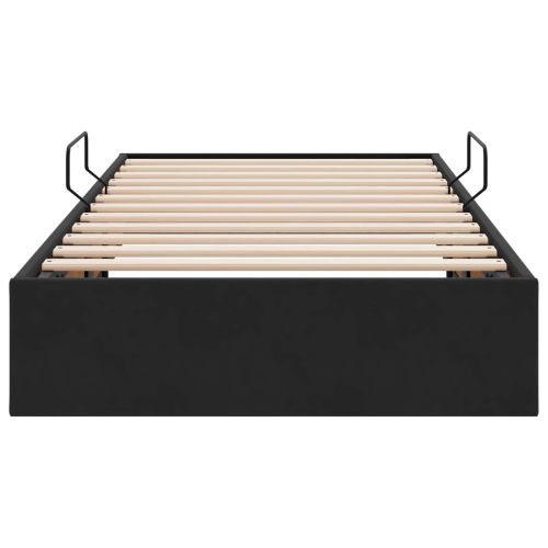 Отоманско легло със съхранение Черно 90 x 200 cm Кадифе