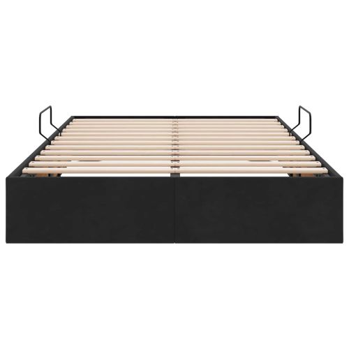 Отоманско легло със съхранение Черно 120 x 200 cm Кадифе
