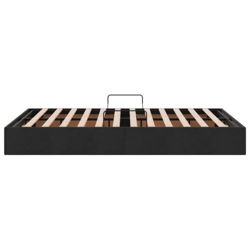 Отоманско легло със съхранение Черно 120 x 200 cm Кадифе