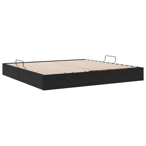 Отоманско легло със съхранение Черно 200 x 200 cm Кадифе