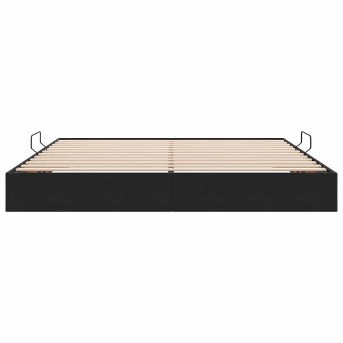 Отоманско легло със съхранение Черно 200 x 200 cm Кадифе