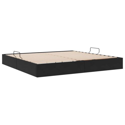 Отоманско легло със съхранение Черно 200 x 200 cm Кадифе