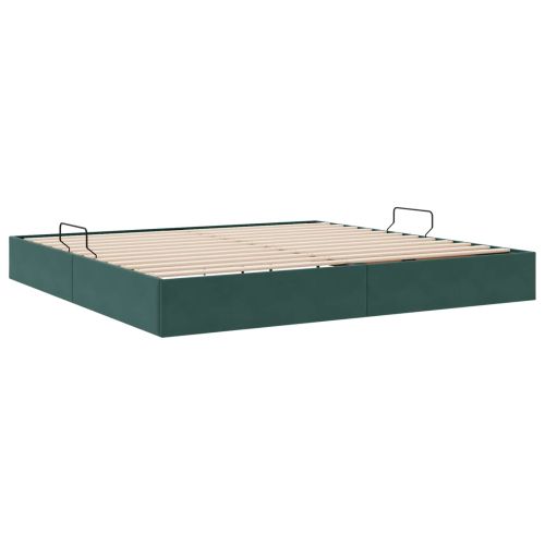 Отоманско легло със съхранение Тъмнозелено 200 x 200 cm Кадифе