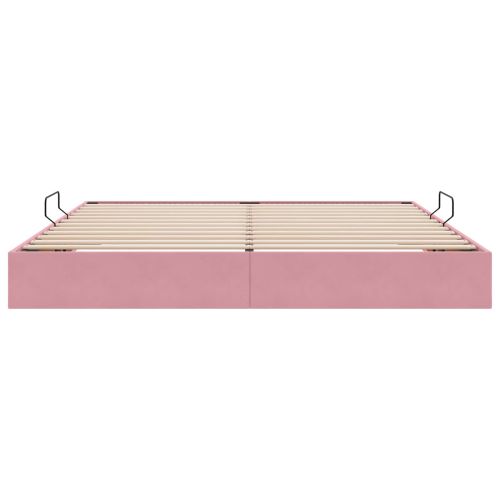 Отоманско легло със съхранение Розово 200 x 200 cm Кадифе
