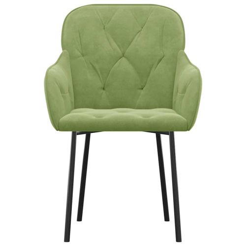 Трапезни столове, 2 бр, светлозелени, кадифе