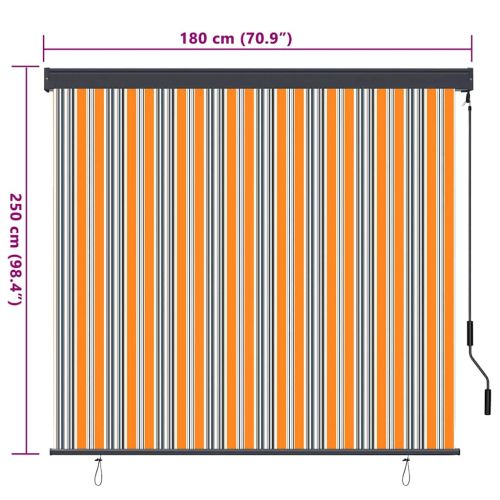 Ролетна щора Жълто и Синьо 180 x 250 cm Текстил и Алуминий