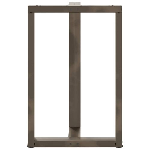 Крака за бар маса, Т-образни, 2 бр., черни, 60x35x(90-91) см, стомана