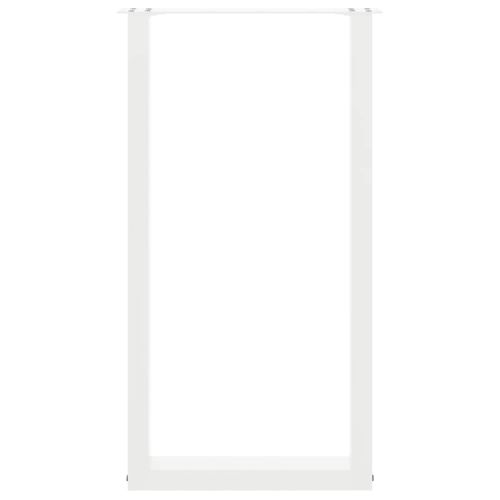 Крака за бар маса, U-образни, 2 бр., бели, 50x(90-91) см, стомана