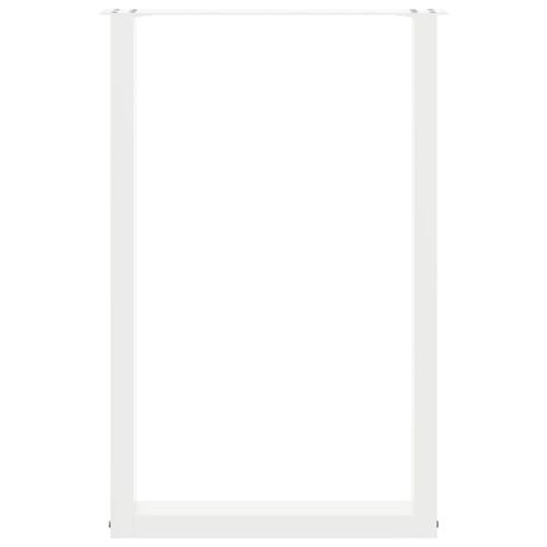 Крака за бар маса, U-образни, 2 бр., бели, 60x(90-91) см, стомана