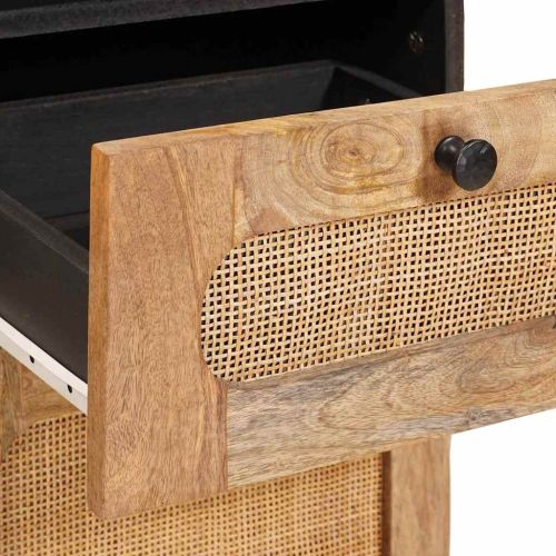 Шкаф за баня Кафяво 38 x 33 x 160 см Солидно мангово дърво