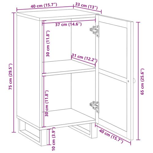 Служебен шкаф Кафяво 40 x 33 x 75 см Солидно мангово дърво