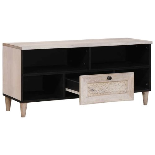 ТВ Единици с чекмедже Бяло 105 x 33 x 46 см Инженерно дърво