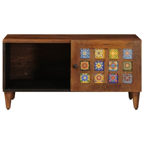 Масичка за кафе Кафяво 80 x 50 x 40 cm Солидно мангово дърво