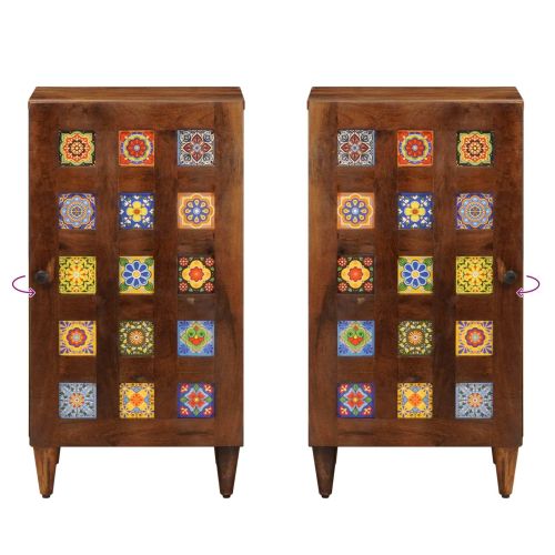 Служебен шкаф Орех 40 x 33 x 75 см Солидно мангово дърво