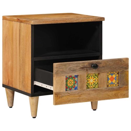 Нощен шкаф с чекмедже 2 pcs Естествен 40 x 33 x 46 см