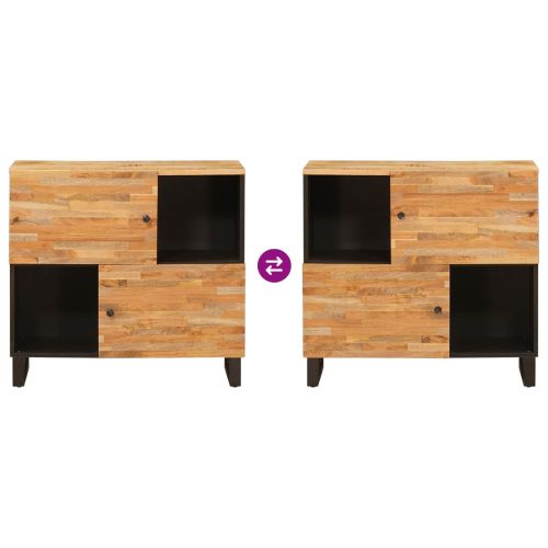 Страничен шкаф Кафяво 80 x 33 x 75 см Солидно мангово дърво