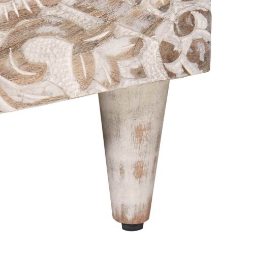 Шкаф за съхранение Бяло 60 x 33,5 x 75 см Солидно мангово дърво