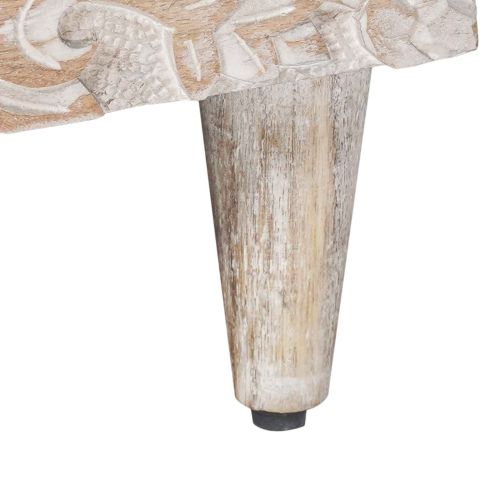 Висок шкаф с рафт Бяло 60 x 33,5 x 100 см Солидно мангово дърво