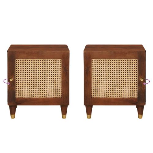 Нощен шкаф 2 pcs Кафяво 40 x 33,5 x 46 см
