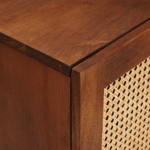 ТВ шкаф с рафт Кафяво 105 x 33,5 x 46 см Солидно мангово дърво