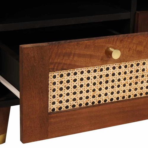 ТВ шкаф с рафт Кафяво 70 x 33,5 x 46 см Солидно мангово дърво