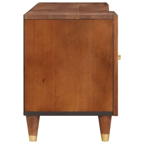 ТВ шкаф с рафт Кафяво 105 x 33,5 x 46 см Солидно мангово дърво