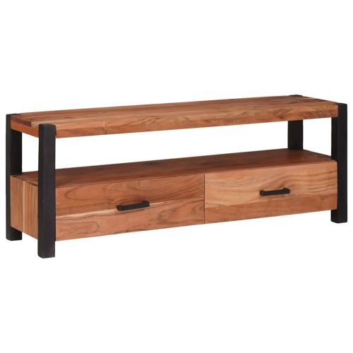 ТВ шкаф с чекмедже Кафяво 110 x 30 x 40 cm Акациево дърво масив
