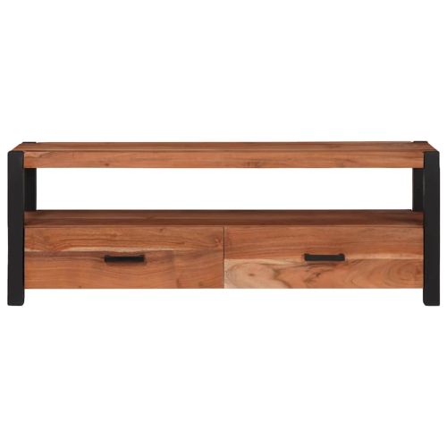 ТВ шкаф с чекмедже Кафяво 110 x 30 x 40 cm Акациево дърво масив