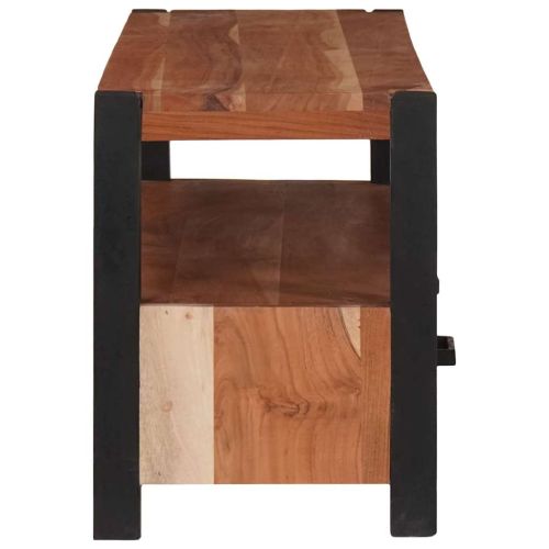 ТВ шкаф с чекмедже Кафяво 110 x 30 x 40 cm Акациево дърво масив