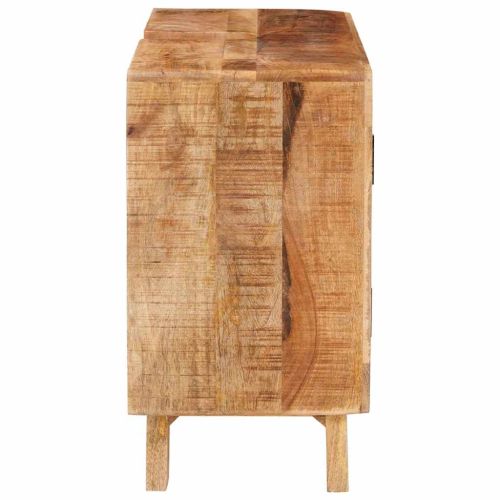 Шкаф за баня Кафяво Солидно мангово дърво и инженерно дърво