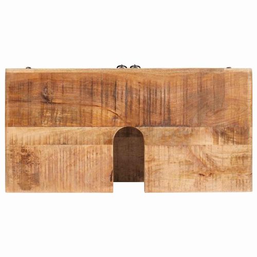 Шкаф за баня Кафяво Солидно мангово дърво и инженерно дърво