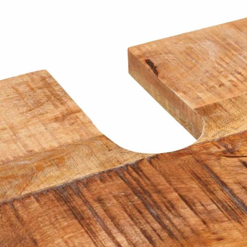 Шкаф за баня Кафяво Солидно мангово дърво и инженерно дърво