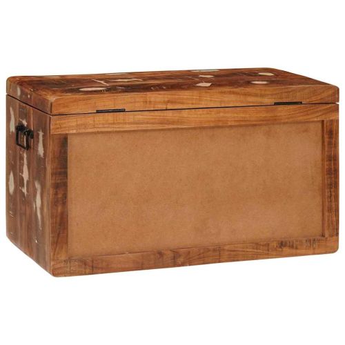 Кутия за съхранение със съхранение Кафяво Солидно мангово дърво