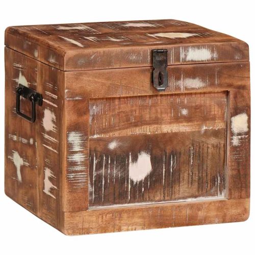 Кутия за съхранение със съхранение Кафяво Солидно мангово дърво